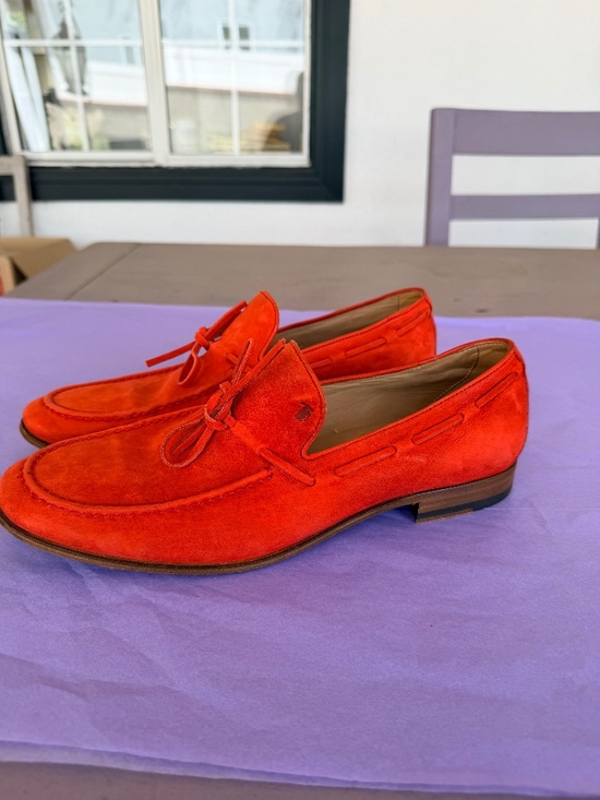 TOD\'S Men\'s Orange Suede Loafers Size 7 main image 8